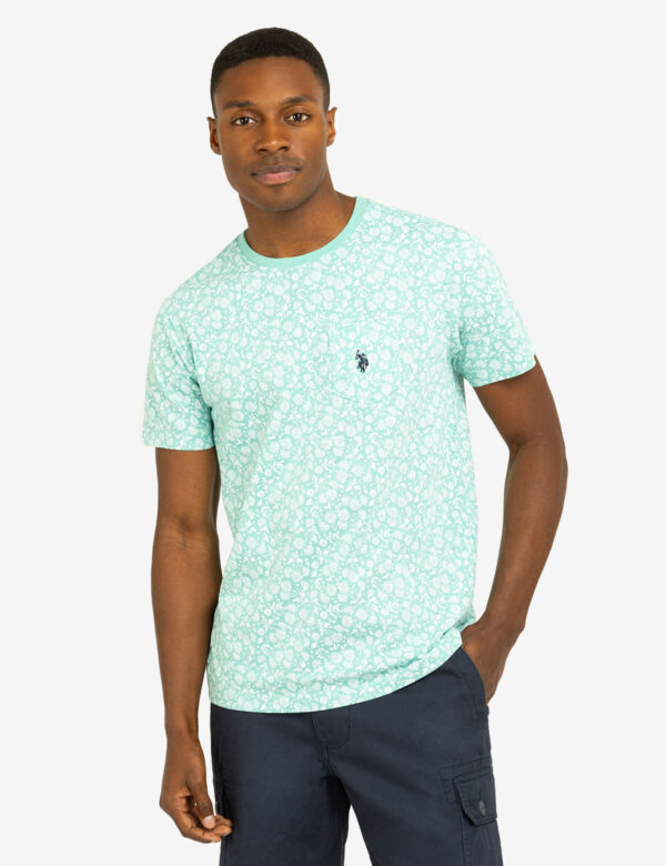 FLORAL PRINTED CREW NECK T-SHIRT WITH POCKET - Image 9