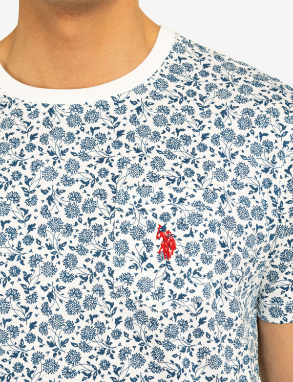 FLORAL PRINTED CREW NECK T-SHIRT WITH POCKET - Image 6