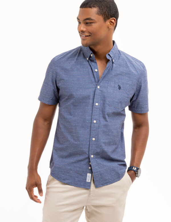 SWISS DOT WOVEN SHIRT WITH POCKET - Image 2