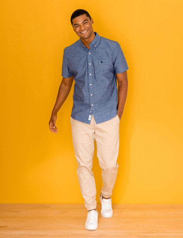 SWISS DOT WOVEN SHIRT WITH POCKET - Image 3