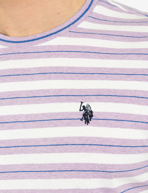 YARN DYE STRIPE JERSEY CREW NECK T-SHIRT - Image 7