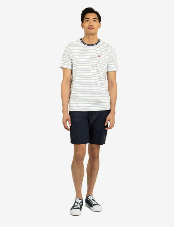 YARN DYE STRIPE JERSEY CREW NECK T-SHIRT - Image 2