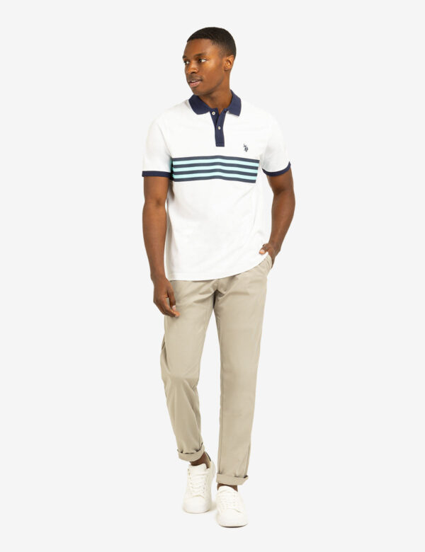 PRINTED CHEST STRIPE PIQUE POLO SHIRT - Image 2