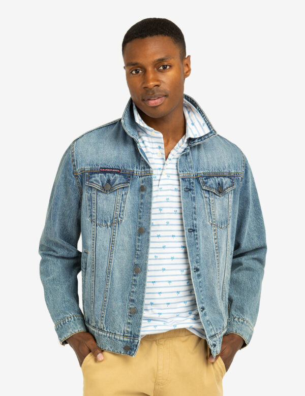 ALL OVER PALM PRINT JERSEY POLO SHIRT - Image 6