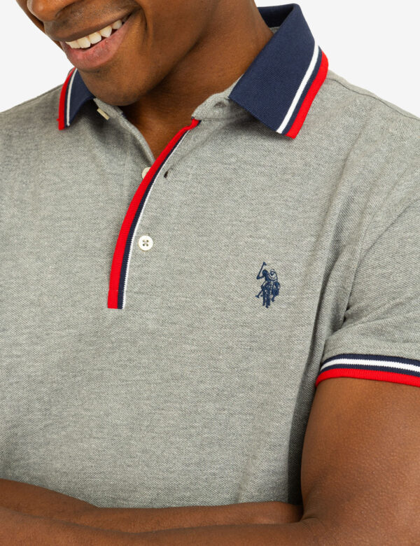 SIGNATURE STRIPE RIB TIPPED TRIM POLO SHIRT - Image 2