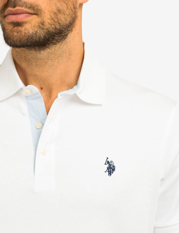 SOLID INTERLOCK POLO SHIRT WITH WOVEN TRIM - Image 3