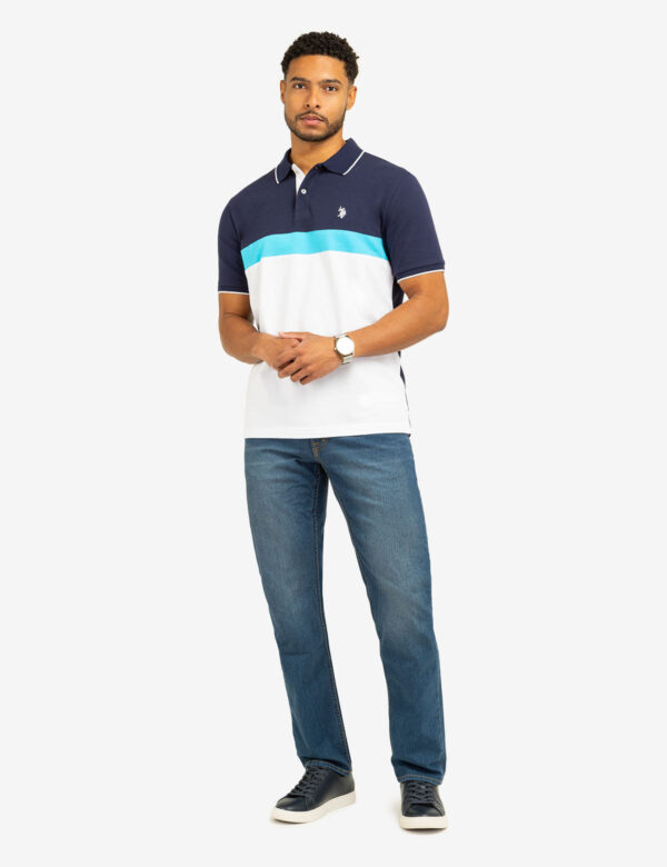 COLOR BLOCK OTTOMAN TEXTURE KNIT POLO SHIRT - Image 2