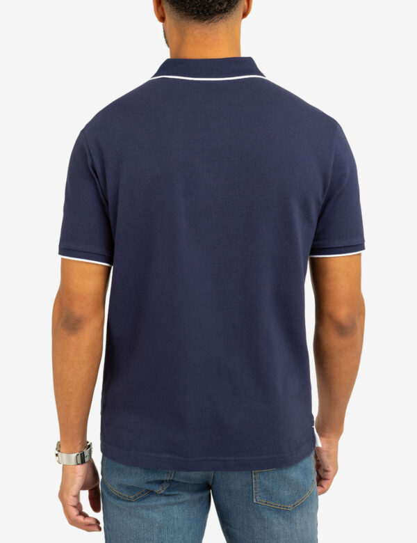 COLOR BLOCK OTTOMAN TEXTURE KNIT POLO SHIRT - Image 4