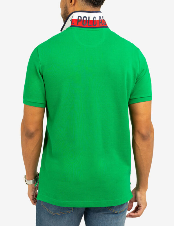 FLAG PIQUE POLO SHIRT WITH UNDER COLLAR DETAIL - Image 5