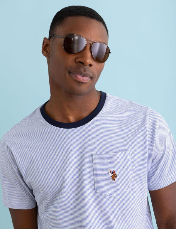 MINI STRIPE RINGER T-SHIRT WITH POCKET